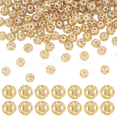 PandaHall Elite 200Pcs Hollow Brass Spacer Beads KK-PH0005-83-1