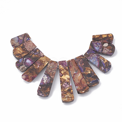 Assembled Synthetic Imperial Jasper and Bronzite Beads Strands G-S326-002A-1