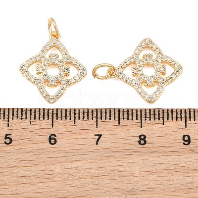 Brass Micro Pave Clear Cubic Zirconia Pendants CU-CBA7BFE-02A-G-1