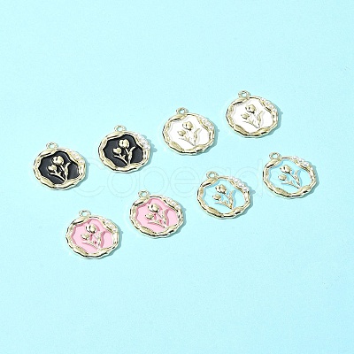 8Pcs 4 Colors Alloy Enamel Pandants ENAM-FS0002-22-1