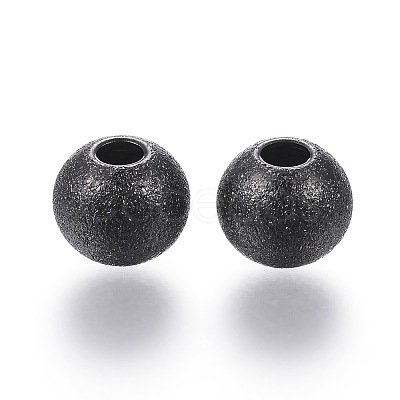 201 Stainless Steel Textured Beads LS-STAS-P108-05B-1