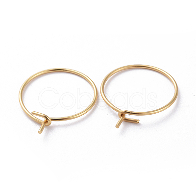 316 Surgical Stainless Steel Hoop Earrings Findings STAS-K146-039-40mm-G01-1