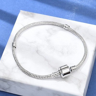 Brass Snake Chain Link Bracelets for Men Women BJEW-G736-06P-1