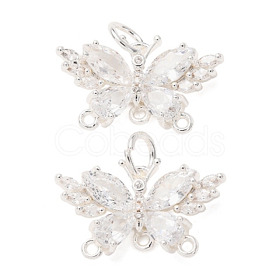 Brass Pave Clear Cubic Zirconia Butterfly Chandelier Component Links CU-CBAEC99-12S-1