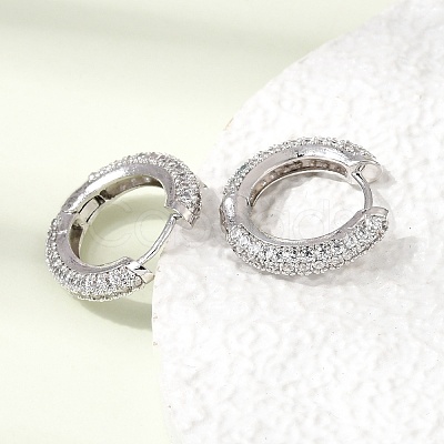 Brass Micro Pave Cubic Zirconia Hoop Earrings KK-CBA8324-24P-04-1