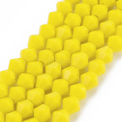 Opaque Solid Color Glass Beads Strands GLAA-Q080-4mm-B10-1