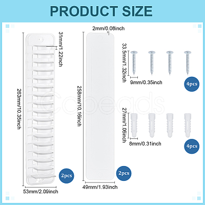 2Pcs PVC Baseball Cap Wall Mounted  Storage Rack AJEW-ME0002-47A-1