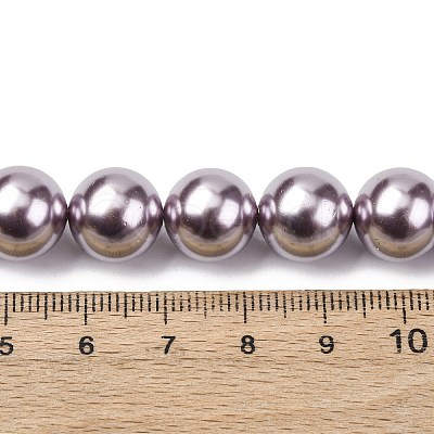 Electroplated Shell Pearl Beads Strands BSHE-G041-12mm-02-1