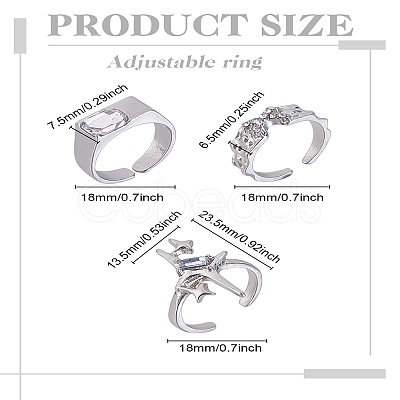 Zinc Alloy Finger Rings Set RJEW-LP0002-24A-1