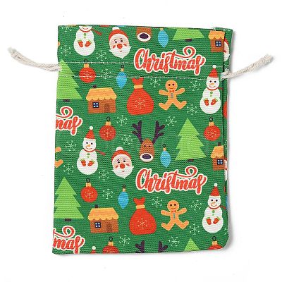 Christmas Theme Cloth Printed Storage Bags ABAG-F010-02C-02-1