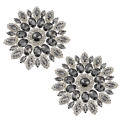 2Pcs Alloy Glass Rhinestone Cabochons FIND-FG0004-83S-1