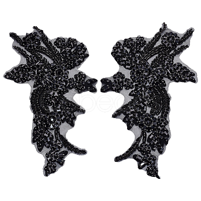 1 Pair Polyester Embroidery on Clothing Patches DIY-FG0008-15C-1