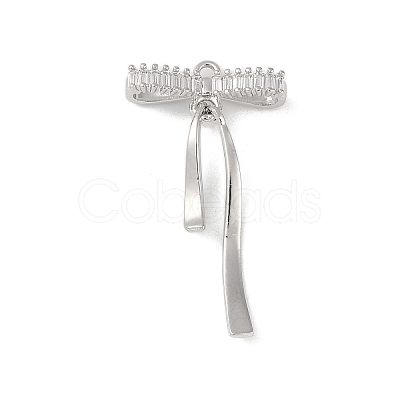 Brass Micro Pave Clear Cubic Zirconia Pendants KK-Z065-02P-1