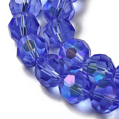 Electroplate Transparent Glass Beads Strands EGLA-A035-T10mm-L14-1
