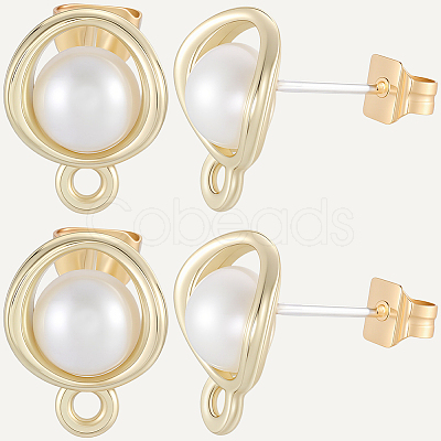 20Pcs Alloy Stud Earring Findings FIND-BBC0004-35-1