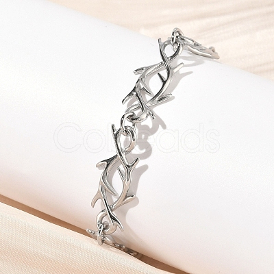 304 Stainless Steel Link Chain Bracelets for Women BJEW-D385-07P-1