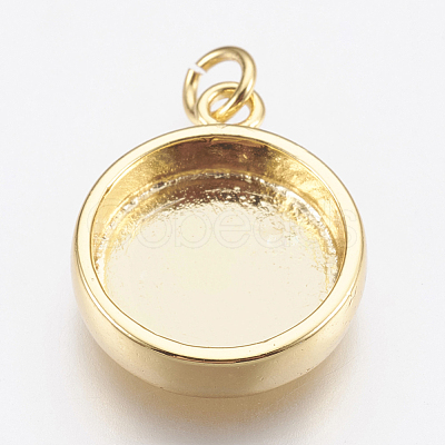 Brass Pendant Cabochon Settings X-KK-P146-06G-1