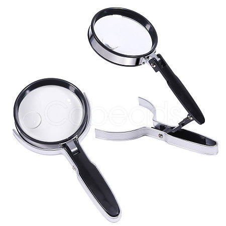 Round Acrylic Portable Clip-On Magnifying Glass AJEW-WH0673-22-1