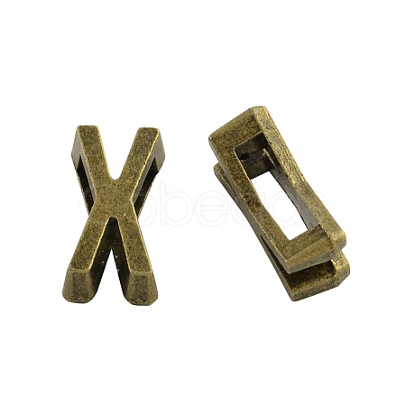 Tibetan Style Alloy Letter Slide Charms TIBEB-Q055-24AB-NR-1