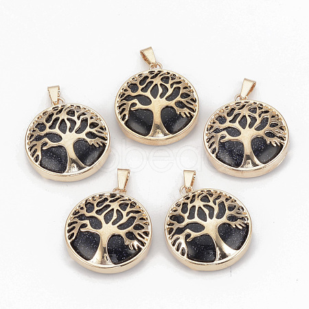 Synthetic Blue Goldstone Pendants G-S292-10D-G-1