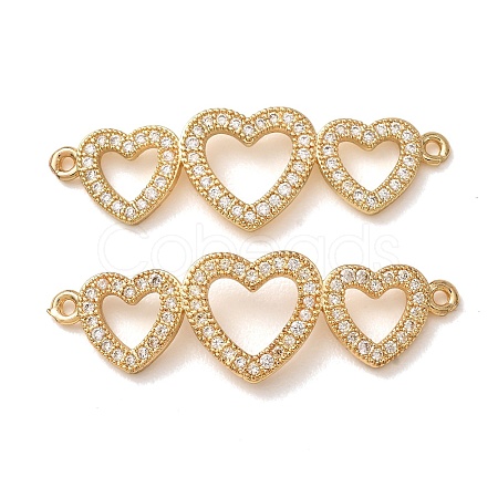 Brass Micro Pave Cubic Zirconia Connector Charms CU-CBA4579-02G-D-1