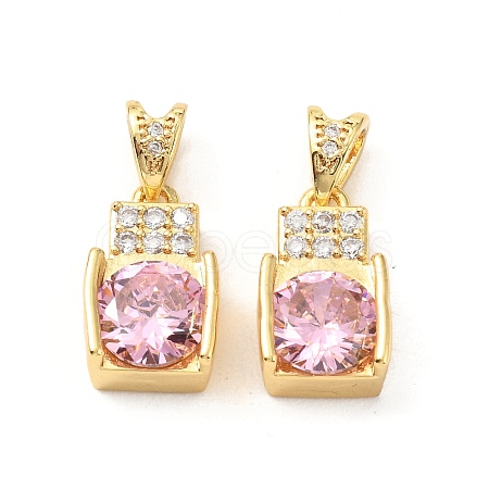 Brass Micro Pave Cubic Zirconia Pendants KK-G533-18G-02-1