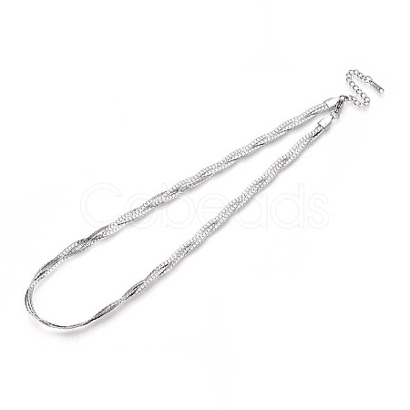 5.5MM 304 Stainless Steel Braided Cuban Link Chain Necklaces NJEW-N058-03P-1