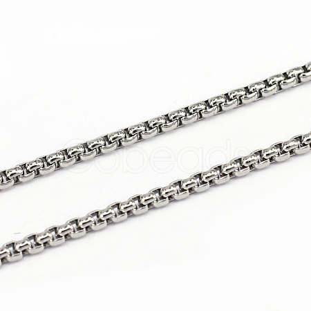 Tarnish Resistant 304 Stainless Steel Box Chains CHS-L001-29-2mm-1