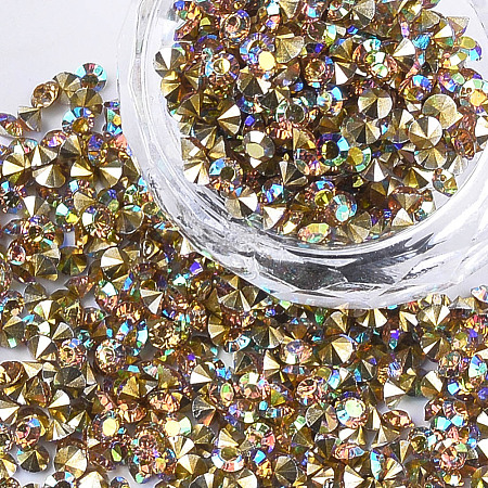 Eco-Friendly Pointed Back Resin Rhinestones CRES-R120-4.7mm-AB-06-1