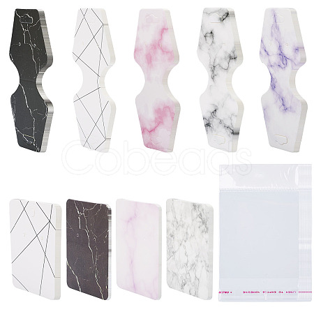 Marble Pattern Paper Necklace & Earring Display Cards DIY-YS0001-26-1