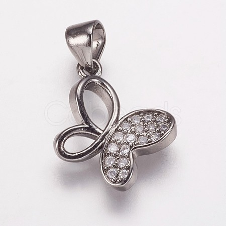 Brass Cubic Zirconia Pendants ZIRC-K070-22B-1