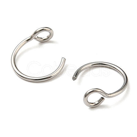 Non-Tarnish 304 Stainless Steel Clip on Nose Ring Findings X-STAS-P326-02P-1