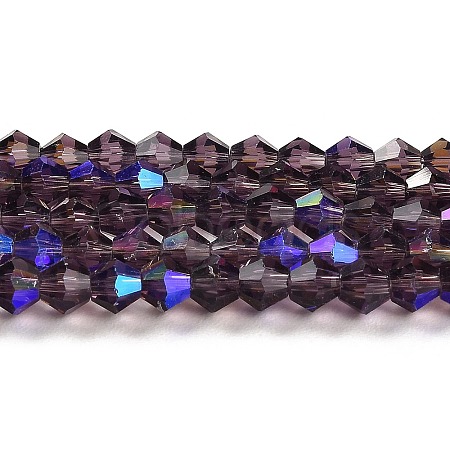 Transparent Electroplate Glass Beads Strands GLAA-F029-2mm-D04-1