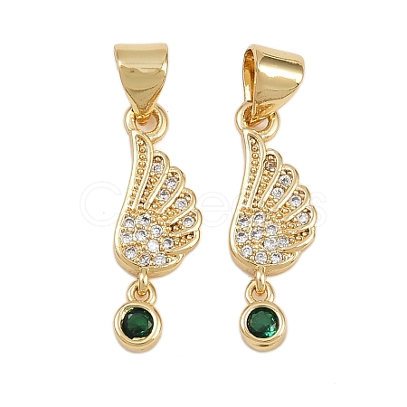 Brass Micro Pave Cubic Zirconia Pendants KK-C132-16G-1
