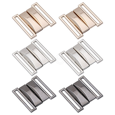 6 Pairs 3 Colors Alloy Interlocking Clasps FIND-CA0009-21-1