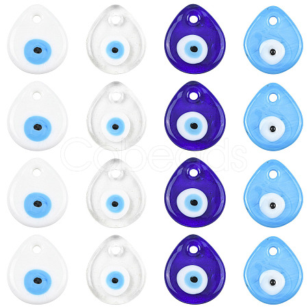 16Pcs 4 Colors Handmade Lampwork Evil Eye Pendants LAMP-FS0001-69-1