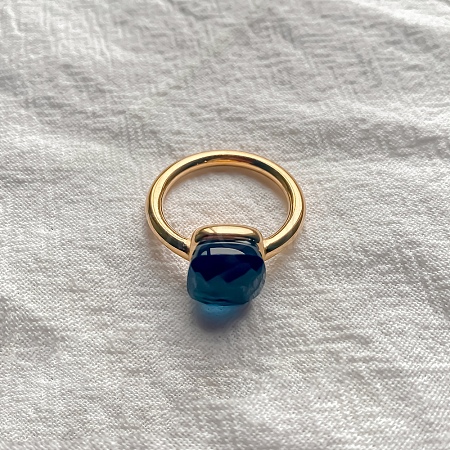 Square 304 Stainless Steel with Glass Finger Rings FS-WG8AAFA-33-1