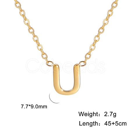 201 Stainless Steel Initial Pendant Necklaces FS-WG78A3B-21-1