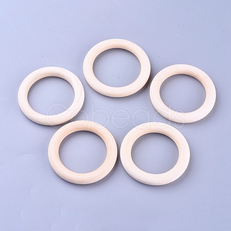 Unfinished Wood Linking Rings WOOD-F002-01-70mm-1