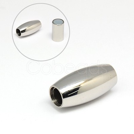 Tarnish Resistant 304 Stainless Steel Magnetic Clasps with Glue-in Ends STAS-K006-27C-1