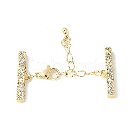 Brass Cubic Zirconia Chain Extender KK-F893-01G-1