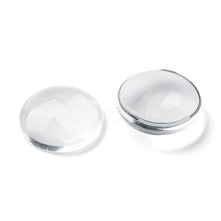 Transparent Glass Cabochons LS-GGLA-R026-40mm-1
