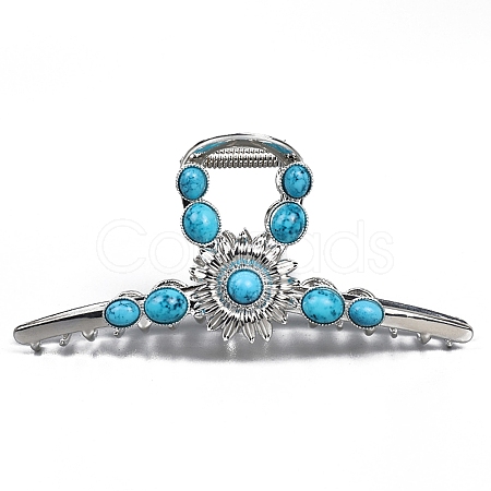 Synthetic Turquoise Claw Hair Clips PW-WGD274A-01-1