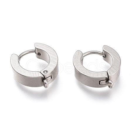 Tarnish Resistant 201 Stainless Steel Huggie Hoop Earrings Findings STAS-A167-01B-P-1