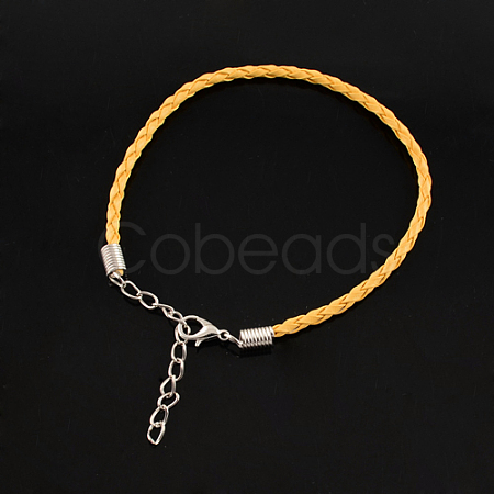 Trendy Braided Imitation Leather Bracelet Making BJEW-S076-009-1