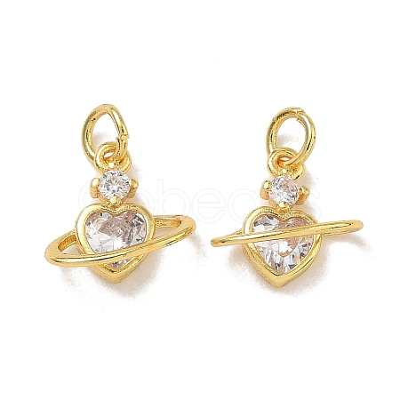 Brass Pave Clear Cubic Zirconia Charms CU-CBA6E4E-19G-D-1