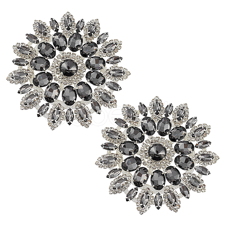 2Pcs Alloy Glass Rhinestone Cabochons FIND-FG0004-83S-1