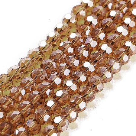 Electroplate Transparent Glass Beads Strands EGLA-A035-T6mm-A04-1