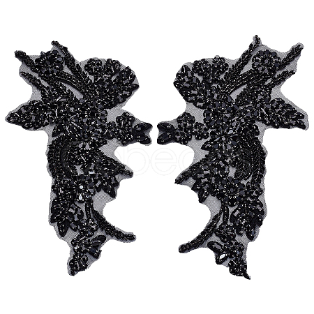 1 Pair Polyester Embroidery on Clothing Patches DIY-FG0008-15C-1