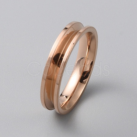 Stainless Steel Grooved Finger Ring Settings RJEW-WH0012-11A-1